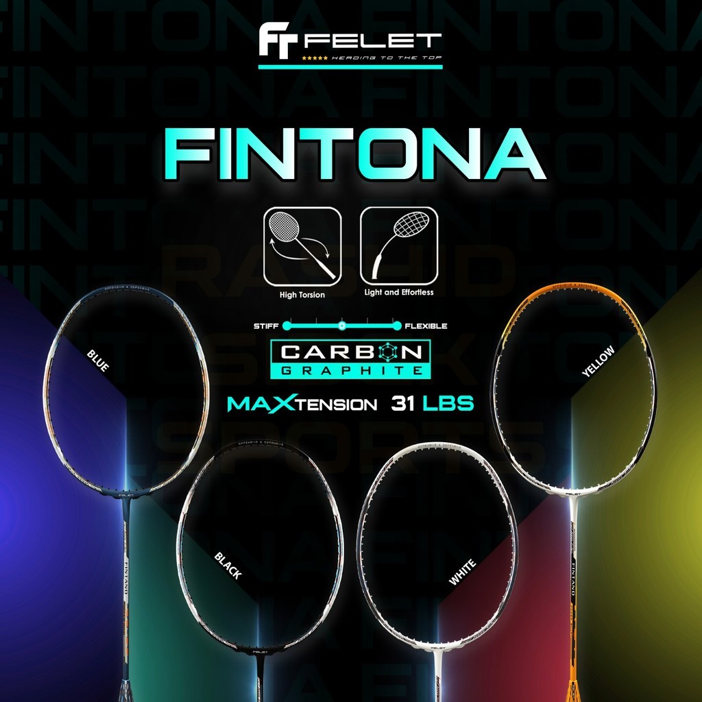 FELET FINTANO 4U 82gram Badminton Racket 100% Original by FLEET ...