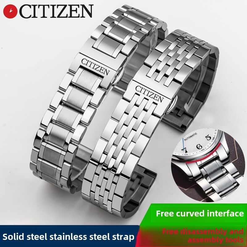 Cinturino Nero in Pelle Bucherellato per Citizen Pilot AS4020 e CB5860