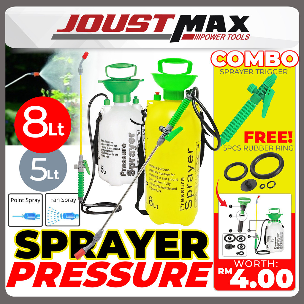5 / 8 Litre Garden Pressure Sprayer Pump Sprayer and Plastic Pesticide ...