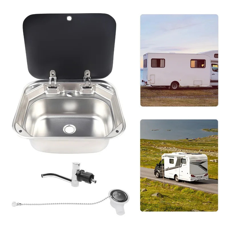 Bymaocar Motorhome RV Horsebox Camping Car Sink Stainless Steel Hand ...