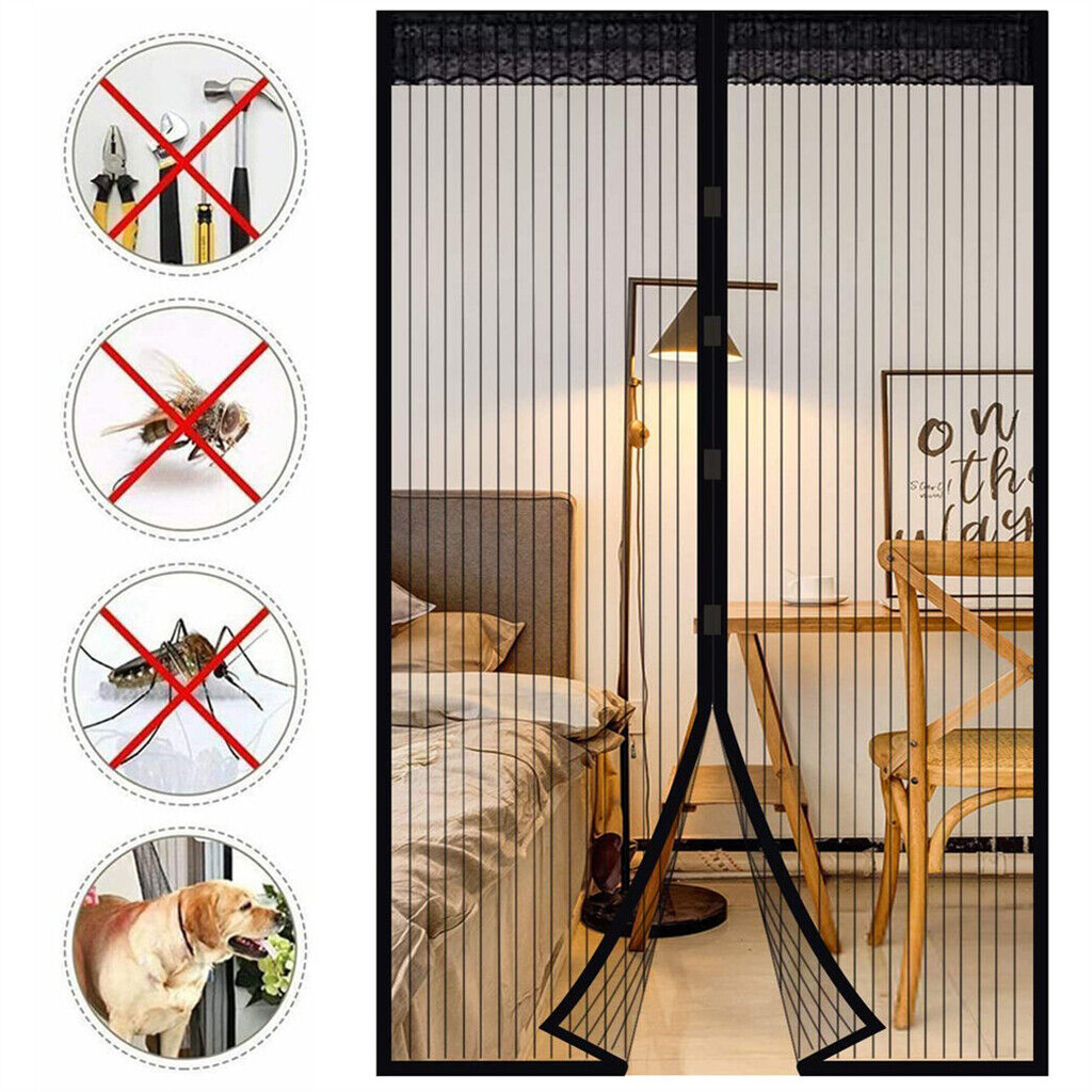 240/220/210CM Magnetic Screen Door Curtain Anti-Mosquito Net Fly Insect ...