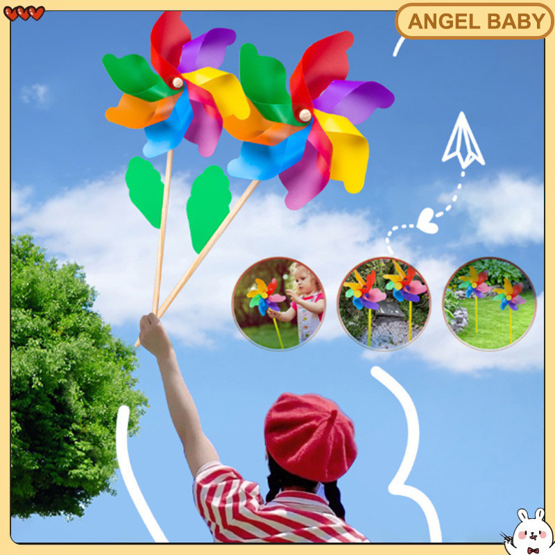 Children Windmill Toy Kids Outdoor Colorful Windmill Rotating Spinners ...