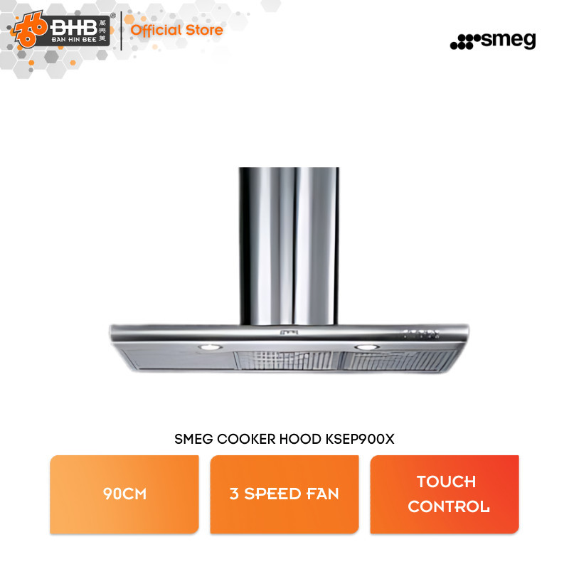 Smeg Cooker Hood KSE-P900X 90CM Touch Control KSEP900X Hud Memasak ...