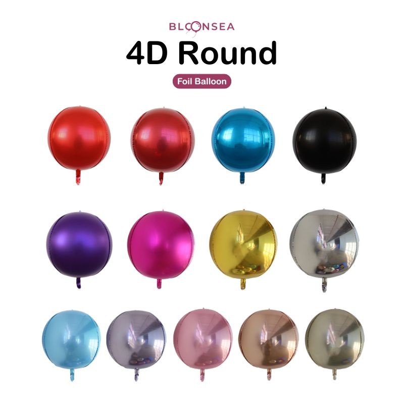 4D Foil Balloon 10/15/18/22/32 Inch Aluminum Ball Round Bobo Balloons ...