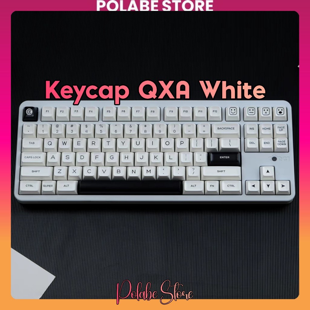Keycap SA BoW Black on White QXA Profile PBT mechanical keyboard Polabe ...