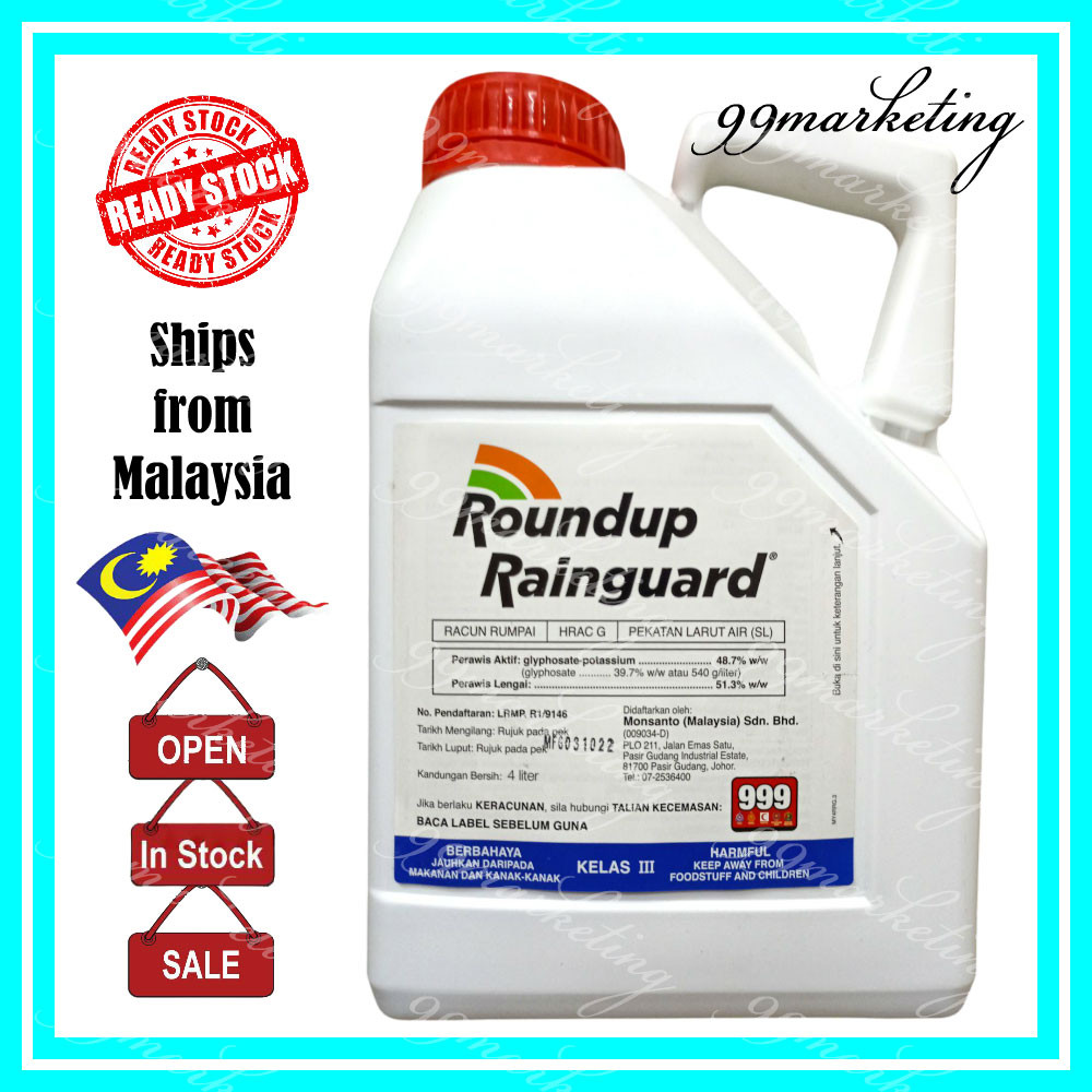 Bayer Monsanto Roundup Rainguard 4L Herbicide Racun Rumpai Rumput ...
