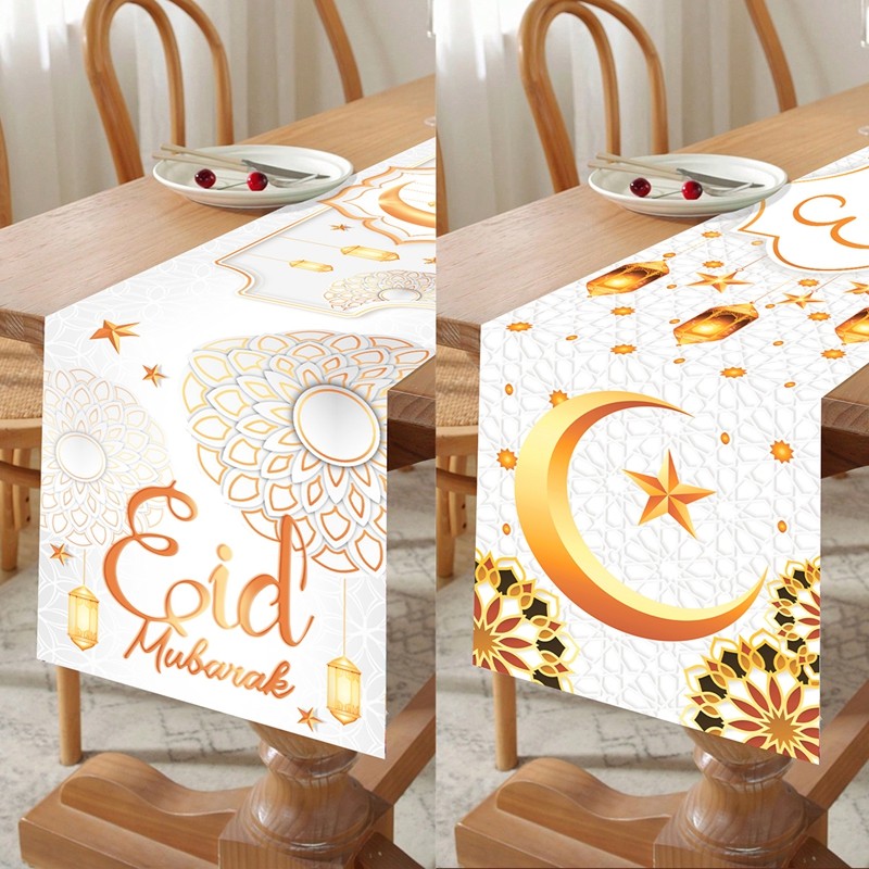 180*35CM Moon Star Ramadan Kareem Table Cover Hari Raya Decorations ...