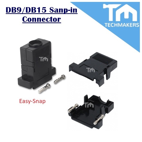 DB9 DB Easy Snap-in Black Case ABS Plastic Casing D-Sub for VGA DB9 Quick Connect Assembly