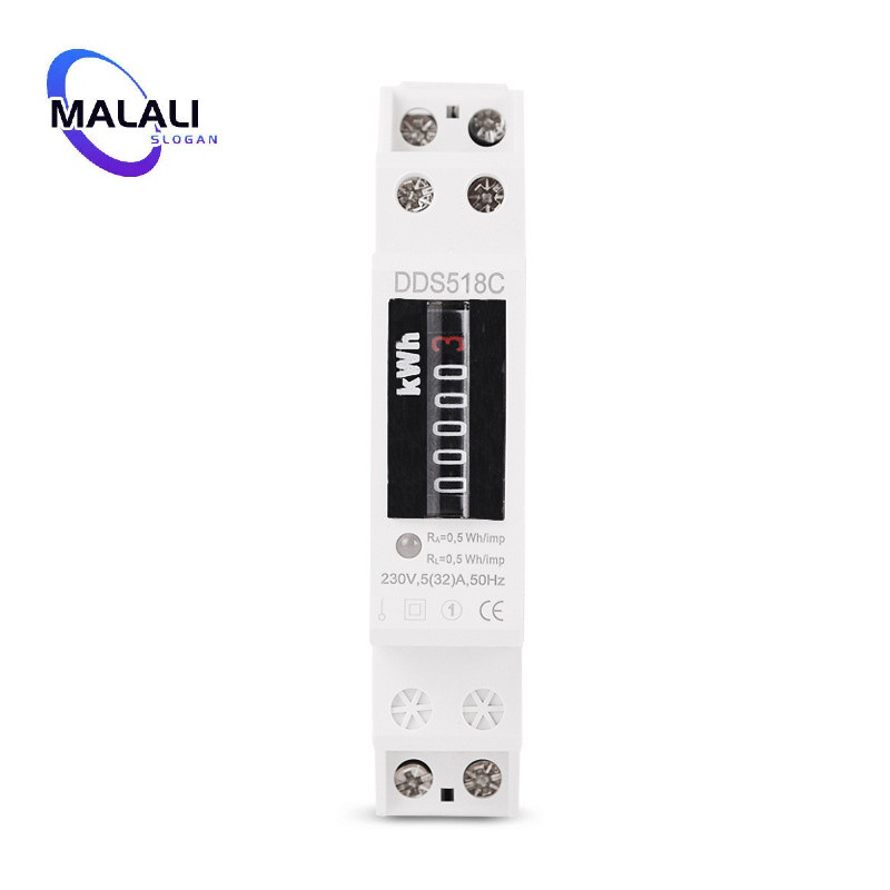DDS518C Digital Single phase Rail type Energy Meter Counter 1P ...