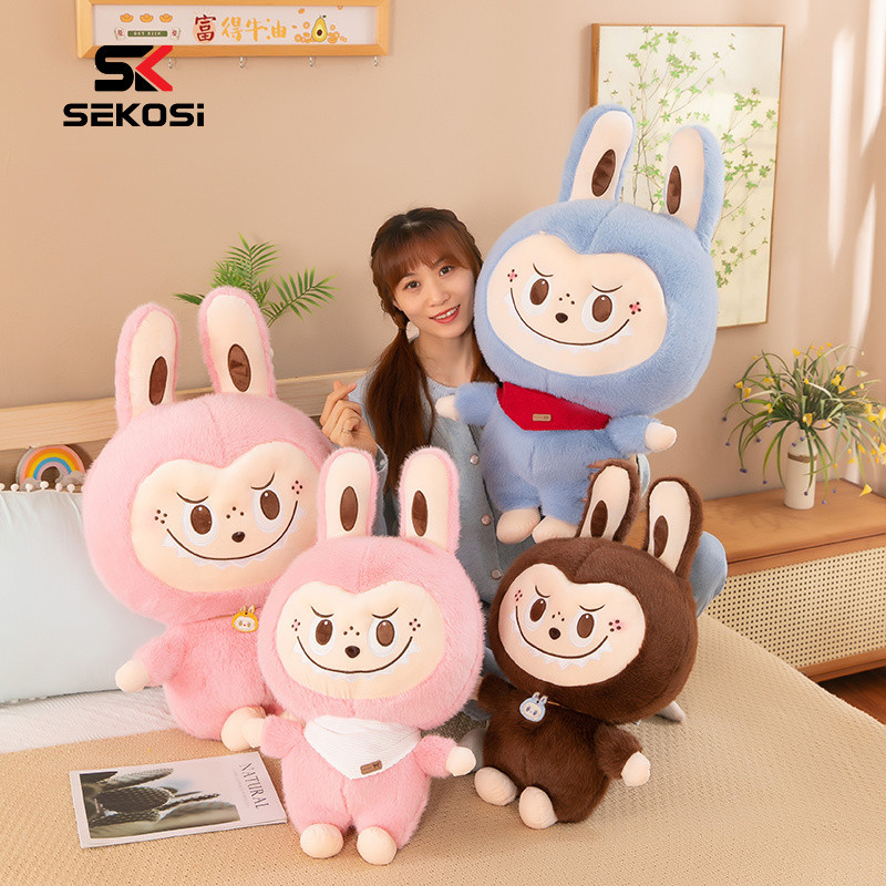 Sk Plush Toy Labubu Doll Brown Pink Blue Pop Mart Labubu Doll Ragdoll ...