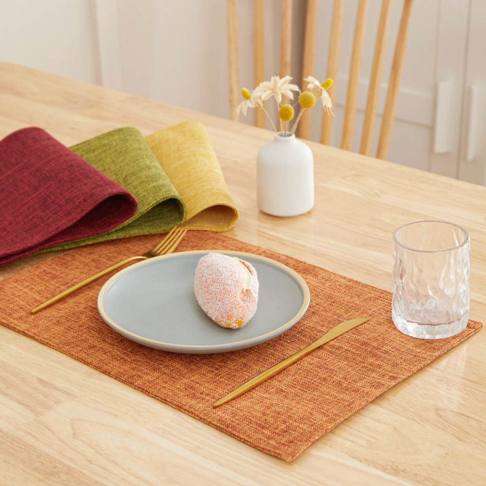 Nordic Ins Style Linen Solid Color Table Mat with Insulation and Heat ...