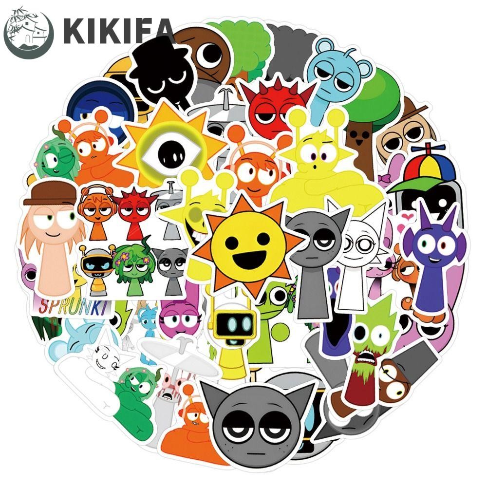 KIKIFA 55pcs/set Incredibox Sprunki Sticker, PVC Oren Wenda Game ...