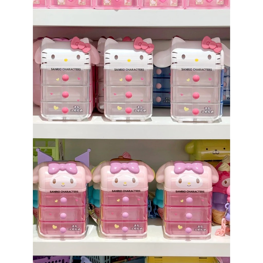 Miniso Sanrio Mini Storage Cabinet Earring Key Mini Bean Storage ...