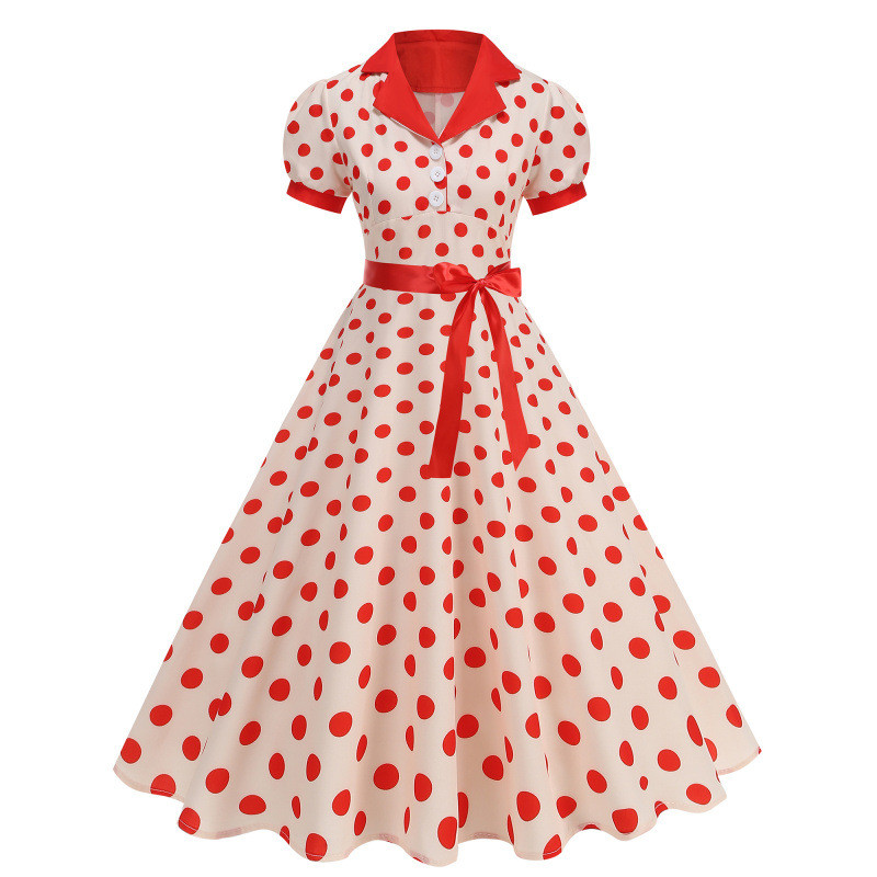 green emerald velvet dress Queendancer Women White Polka Dots Short Graduation Dress Offer the  Shoulder Sleeveless Cocktail Dress – queendanceruk main image 0