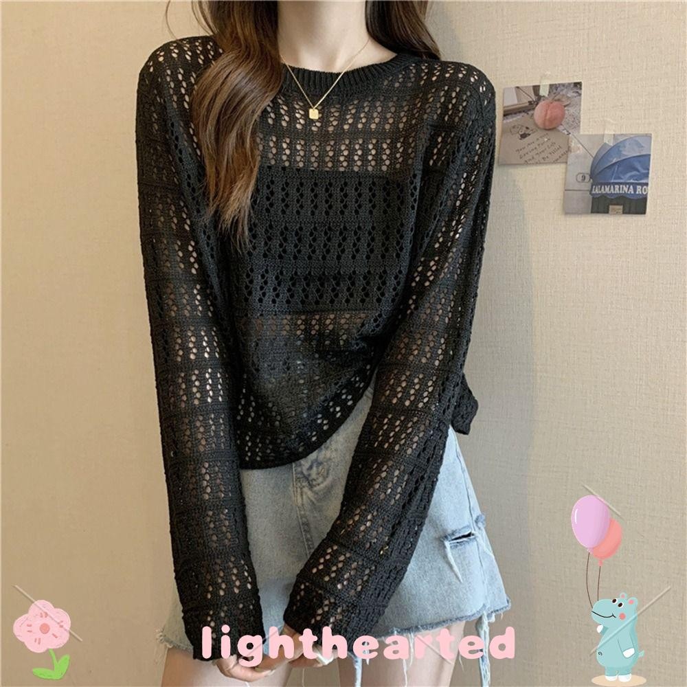 Hollow Out Embroidered Short Sleeve Round Neck Top