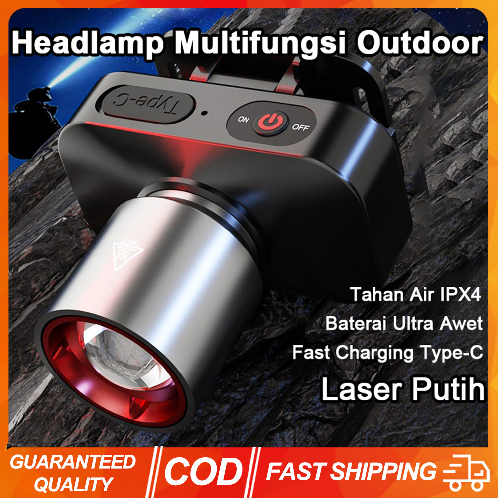 Zoomable Headlight Strong Light Flashlight Led USB Rechargeable ...