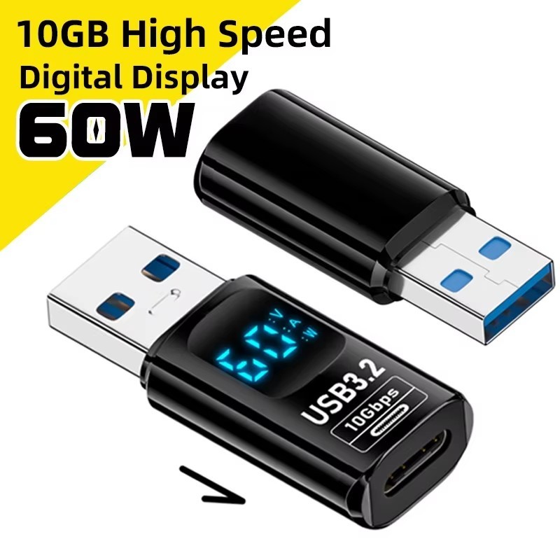 10Gb Digital Display Adapter - 60w Fast Charging High Speed Data ...