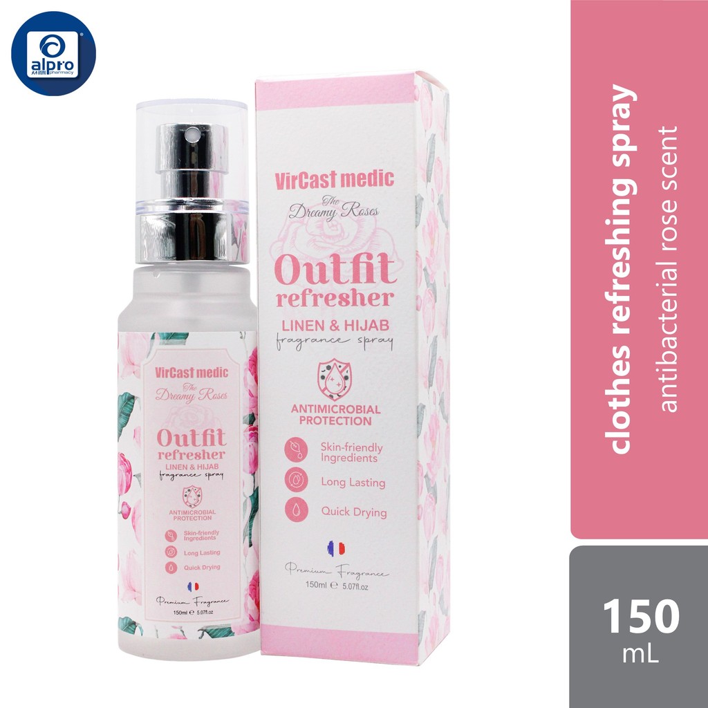 Vircast Medic Outfit Spray 150mL | Antibacterial Rose Scent | Shopee ...