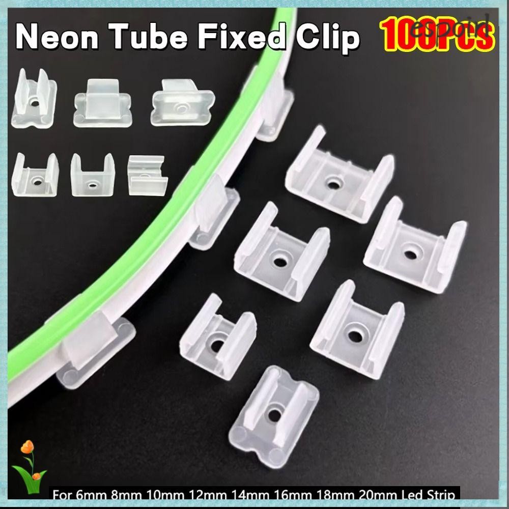 ESPOIR 100Pcs LED Strip Fixed Clips, 220V Flexible COB Lamp Holder ...