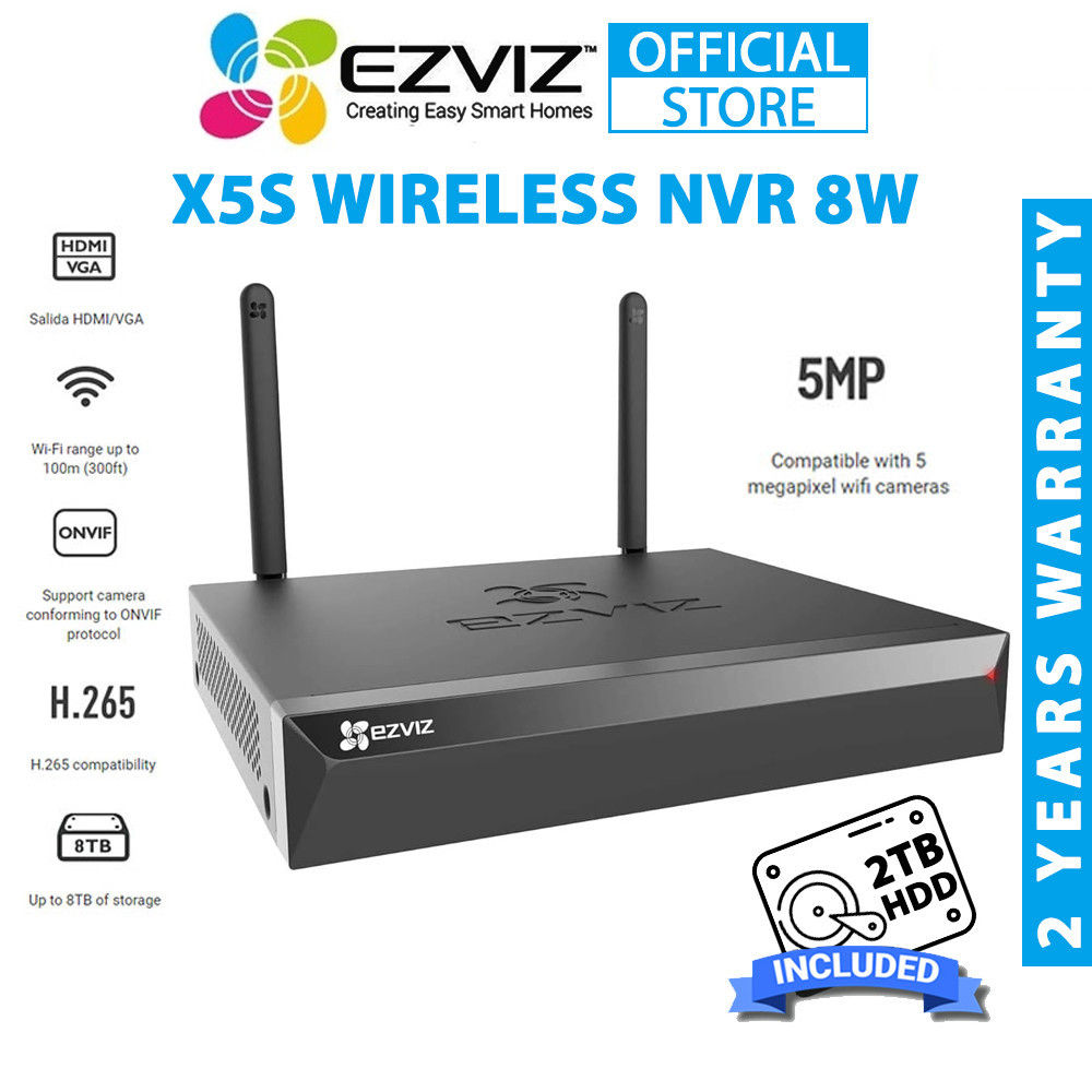 Ezviz X5S 4W 8W 3K UHD Wireless NVR 4W 8W Channel/8 Channel