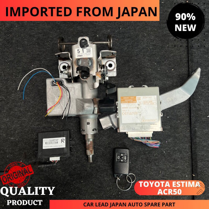 🇯🇵TOYOTA ESTIMA ACR50 STEERING COLUMN WITHOUT MOTOR/SMART KEY WITH ECU ...