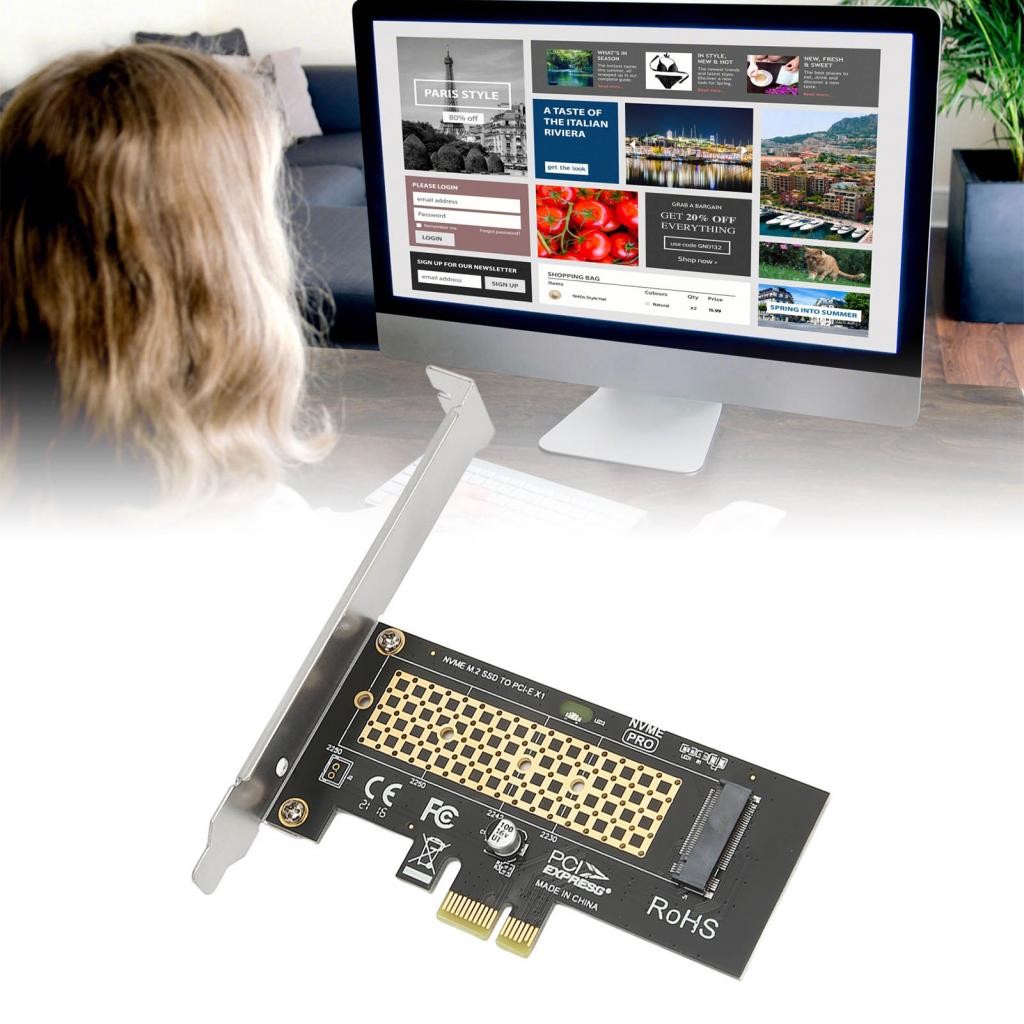 Xguli M.2 SSD To PCIe Adapter Heat Sink 5Gbps Bandwidth NVMe for PC ...