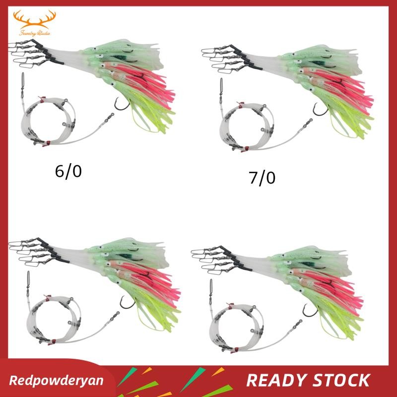 [Redpowderyan] Glow Squid Deep Drop Tilefish Rig, Excellent for Deep ...