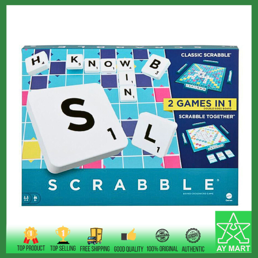 Scrabble Core Refresh 2-in-1 Classic Word Game Standard Alternative ...
