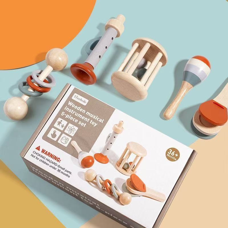 5Pcs Baby Musical Instruments Sensory Rattle Toys Early Educational ...