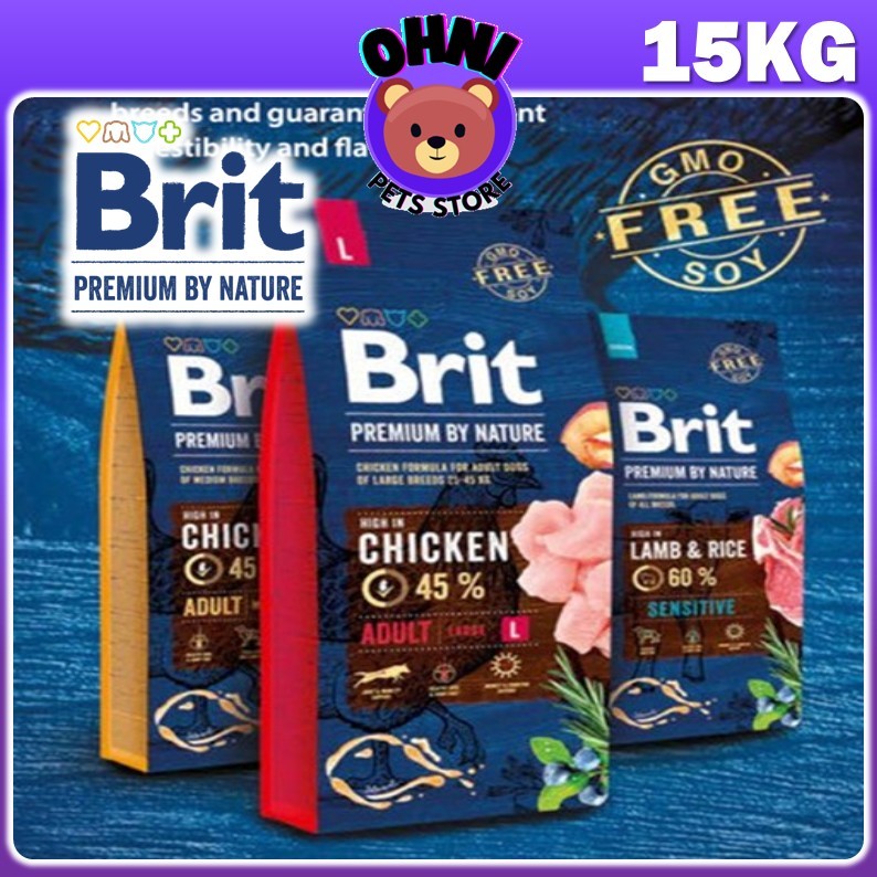 Brit Premium By Nature Dog Food 15KG Medium Chicken Sensitive Lamb ...