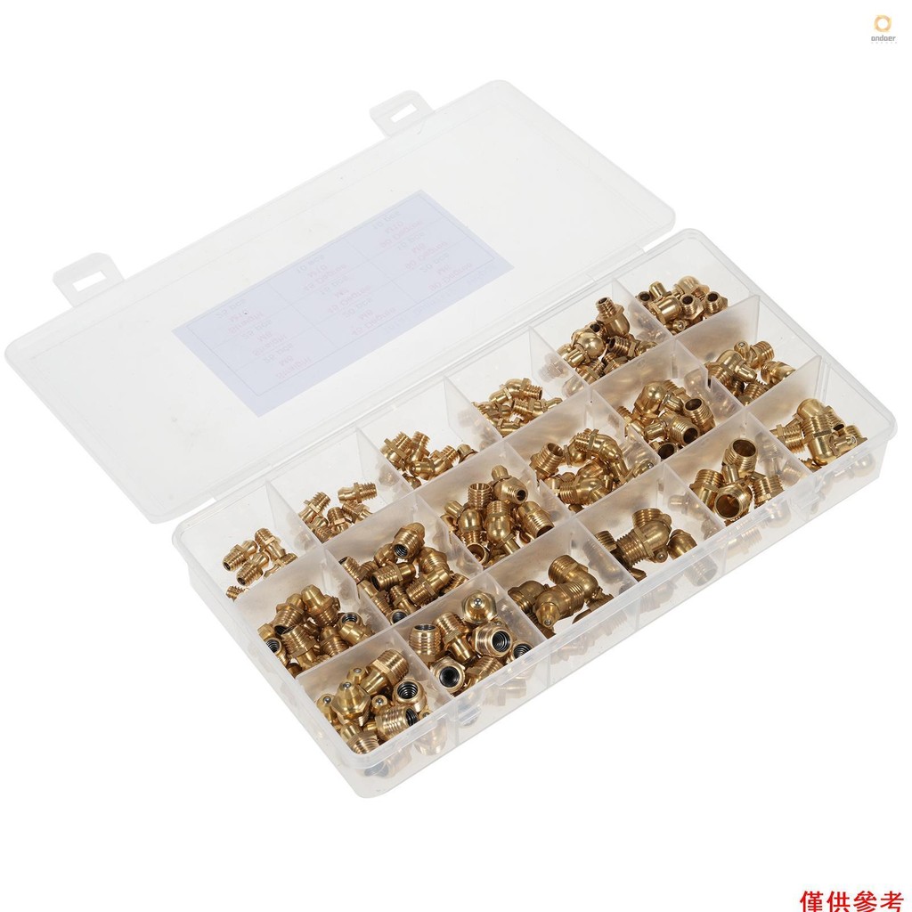 Steel Zerk Grease Nipple Fitting Assortment Kits, 115Pcs Straight And 90 Degree And 45 Degree M6