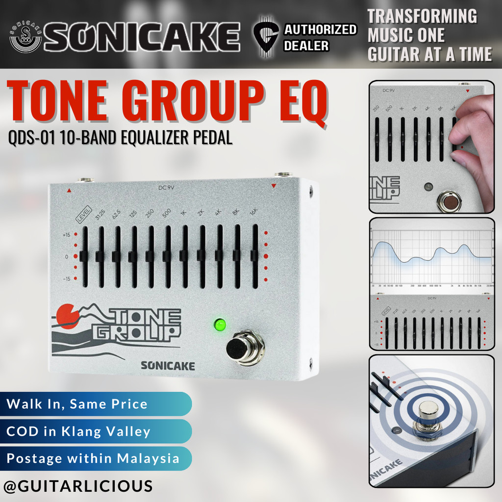 Sonicake QDS-01 Tone Group 10-Band EQ Equalizer Guitar Bass Effects ...