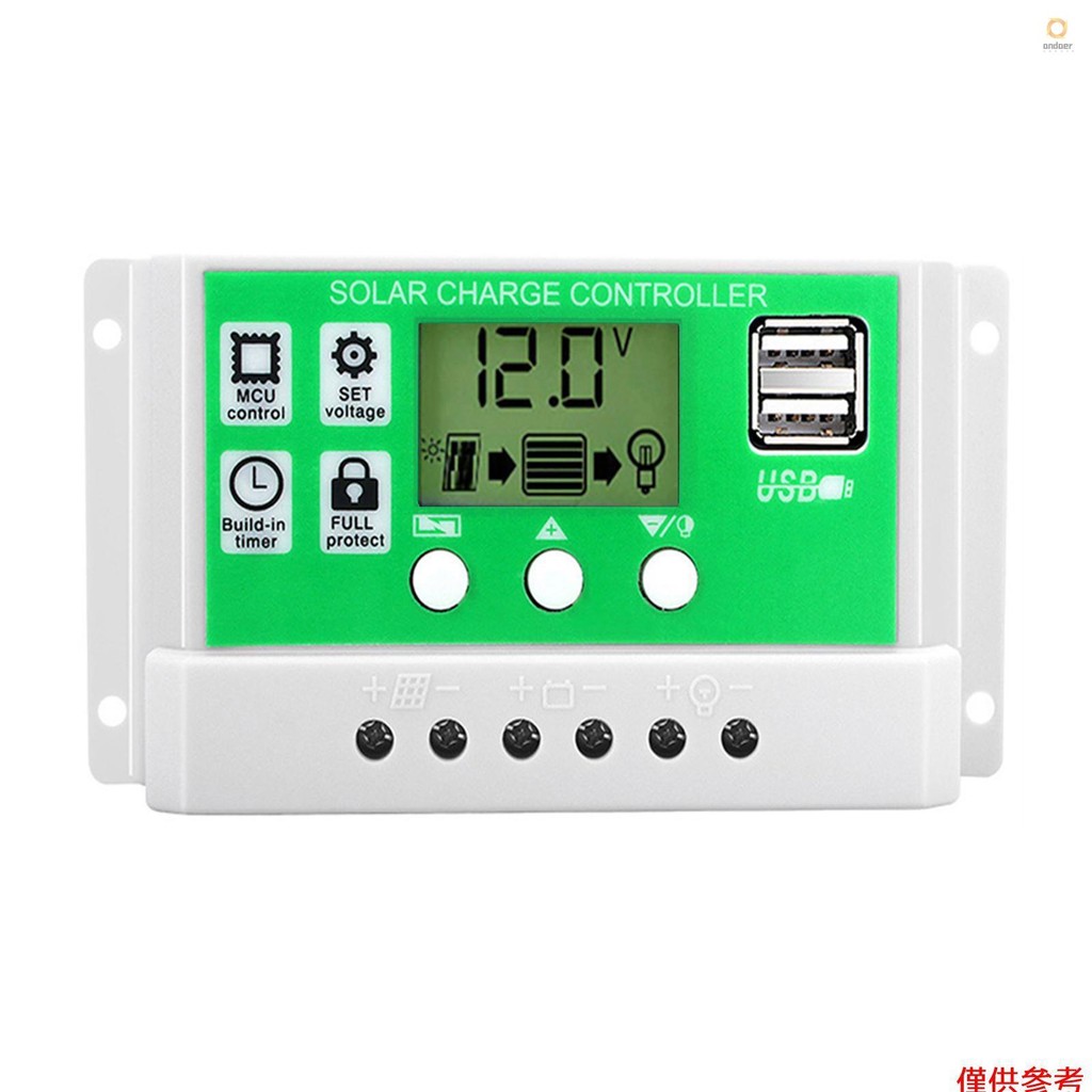 60A Solar Charger Controller 12V/24V Auto PWM Controllers LCD Display ...