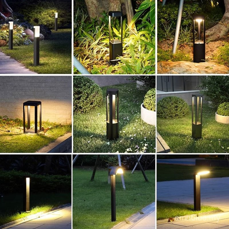 Lampu rumput tenaga solar yang dipimpin, kalis air luaran moden dan ...