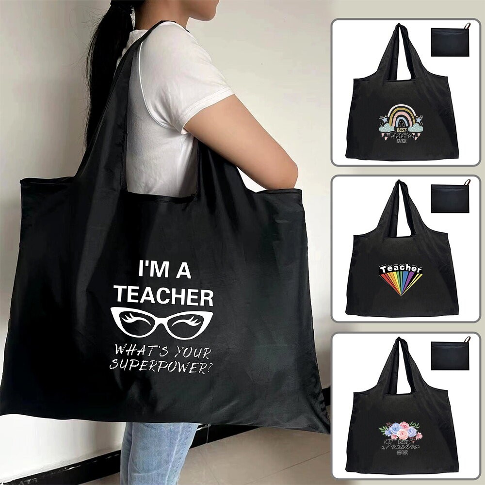 new Teacher's gift Large capacity black shopping bag mom's backpack ...