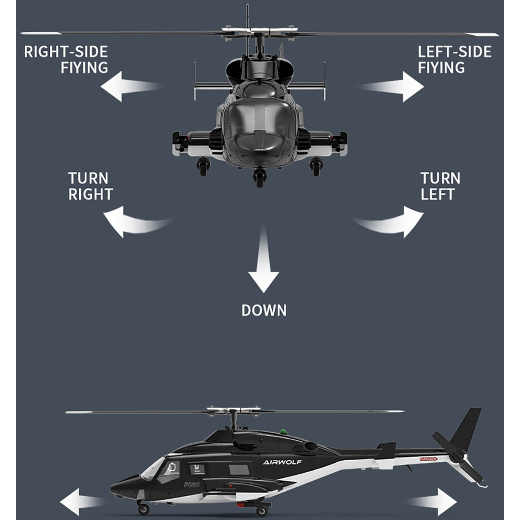 NEW YUXIANG RC Airwolf F02S Helicopte 1:34 Scale 9CH Plane GPS Dual ...