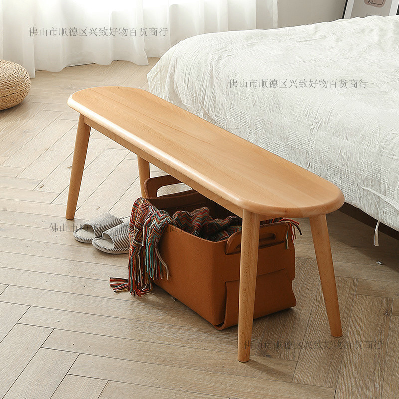 Household Solid Wood Nordic Bench Log Stool Bench Living Room Dining ...