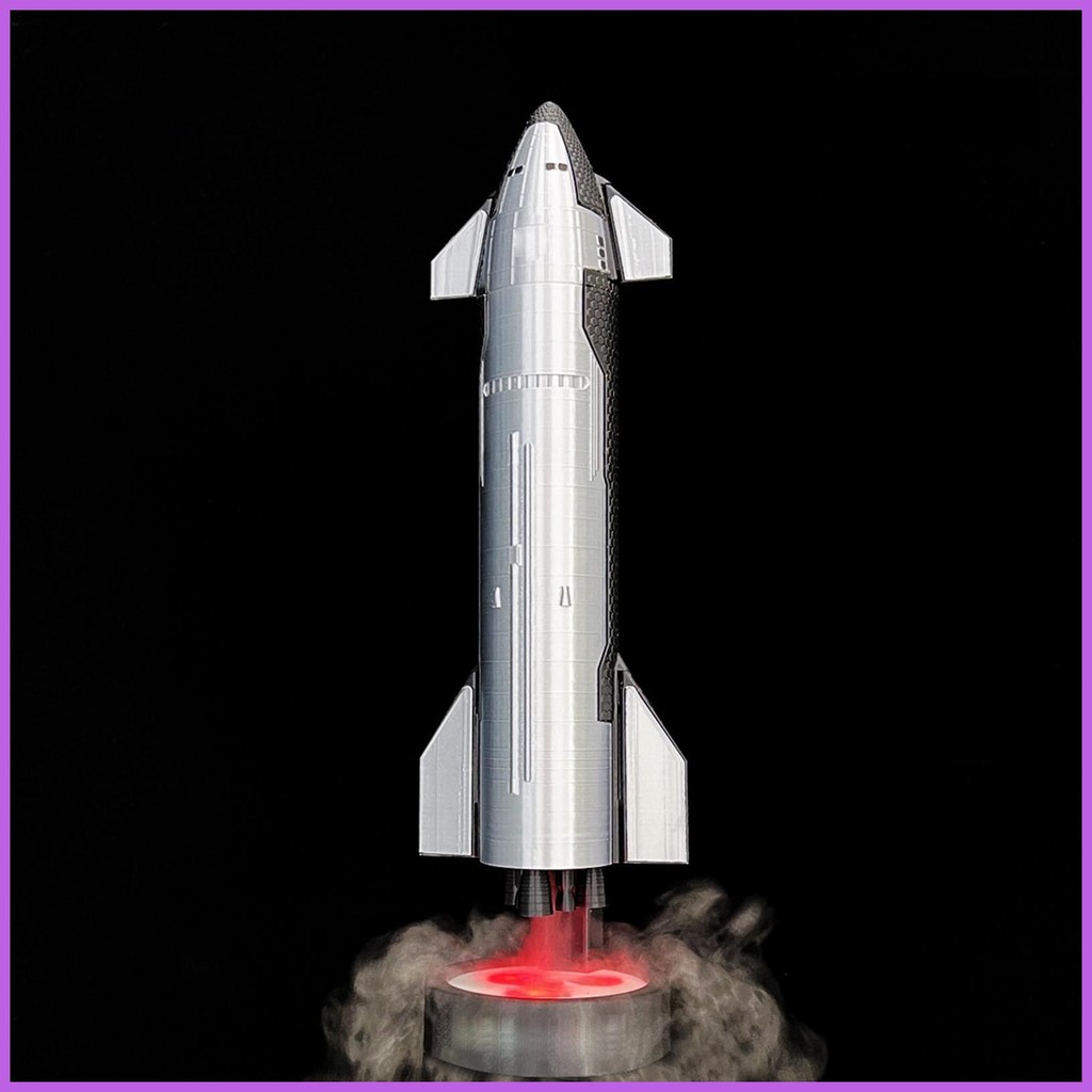 Starship Model Kit Ultrasonic Atomization LED Light Rocket Model ...