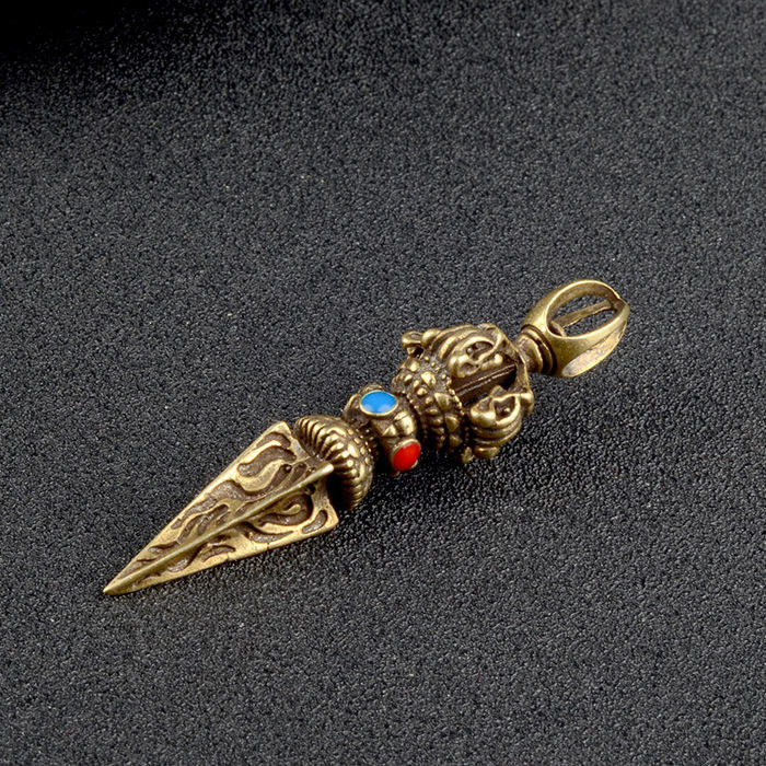 Vajra to subdue demons, brass Vajra pendant, Tantr金刚杵降魔杵黄铜金刚杵吊坠密宗普巴杵纯铜 ...