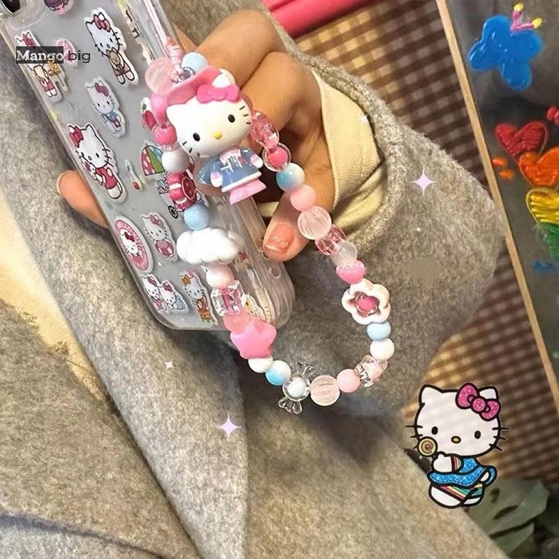 Mangobig Cute Love Angel Hello Kitty Beaded Phone Chain Girl Heart ...