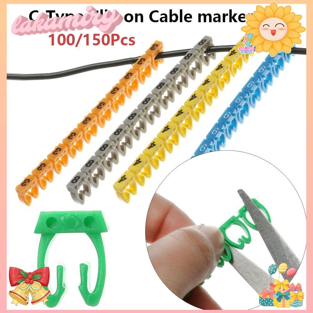 LAKAMIRY 100/150Pcs Cable Labels Wire Useful Marker Tool Number Tag C ...