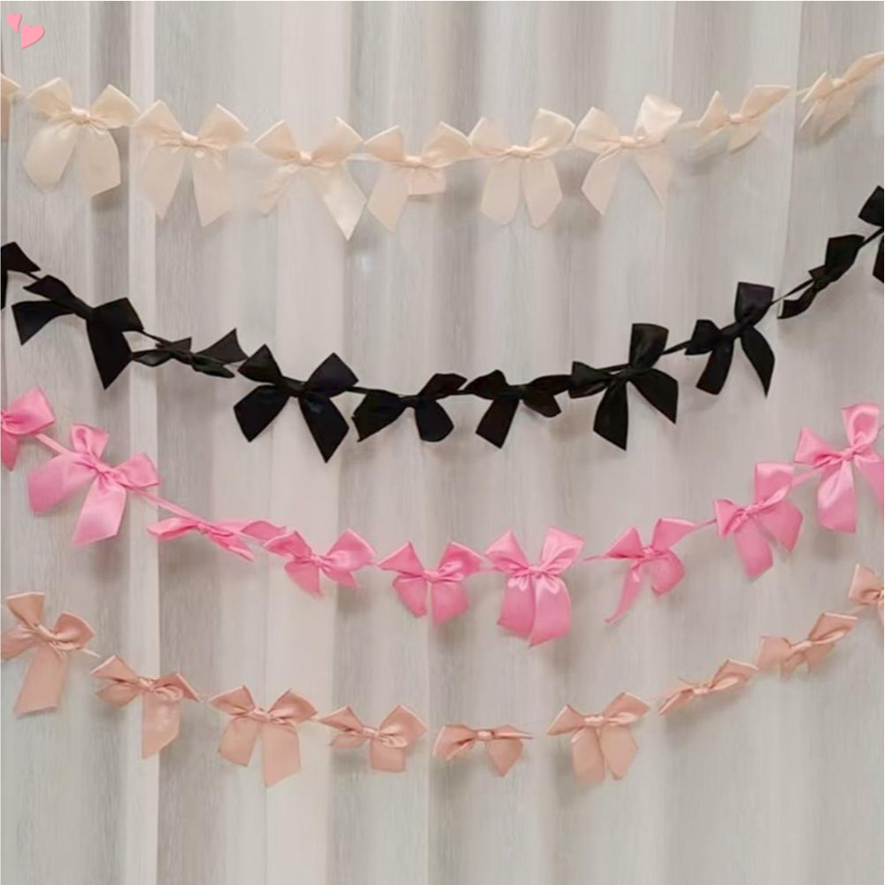 Bow Garland 60cm Bow Garland Banner Silk Bow Hanging Banner for Baby ...