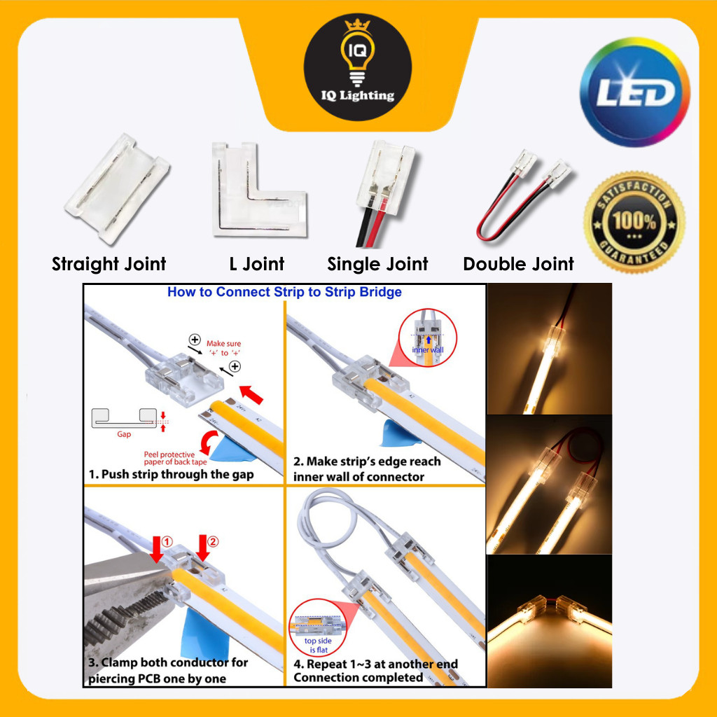 COB LED FLEXIBLE STRIP JOINT 8MM 2PIN CONNECTOR | Shopee Malaysia