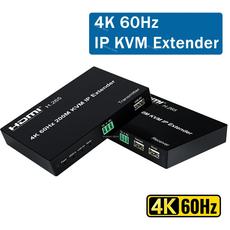 thumbnail image 2 of 1080P HDMI KVM Extender Over IP Via Single Cat6 To 250M HDMI USB KVM Extender Ethernet KVM Extension Support Usb Mouse Keyboard I3978664888 2 of 11