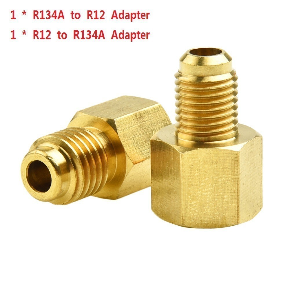 {DRHT} 2PCS R12 To R134a R134a To R12 Adapter Kit 1/4 Female Flare 1/2 ...