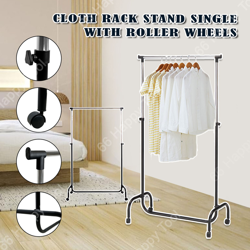Single Pole Steel Cloth Rack Organizer Rak Baju Cloth Hanger Stand ...