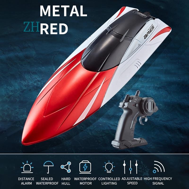 Rc Boat 2.4G Dual Rudder Motor Waterproof High Speed Boat Toys Red ...