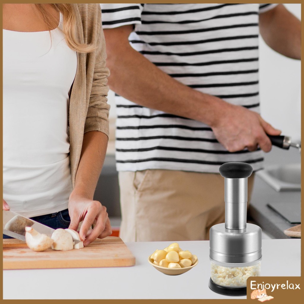 Garlic Chopper Efficient Stainless Steel Onion Chopper Portable Manual ...