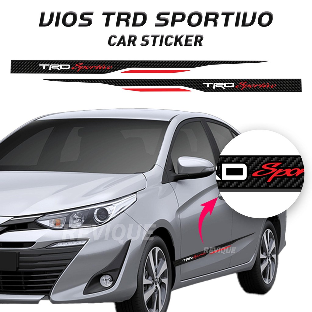 Sticker Toyota Vios TRD GR Sport Side Body Striping | Waterproof Vinyl ...
