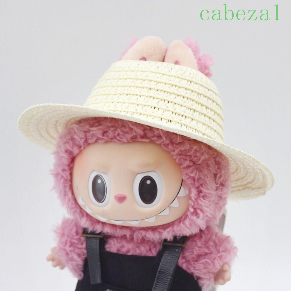 CABEZA Labubu Hollowed-out Straw Hat, Lace Sunhat Labubu Doll Straw Hat ...